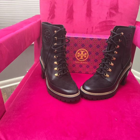 Tory Burch Leather suede black booties size 9.5 - Picture 5 of 6